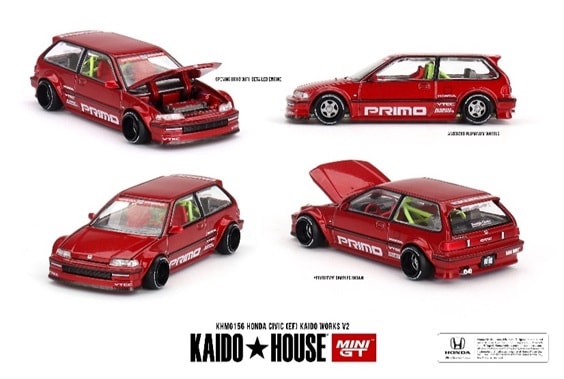 ★予約商品　MINI-GT　KHMG156　1/64　Honda シビック EF Kaido Works V2(左ハンドル)