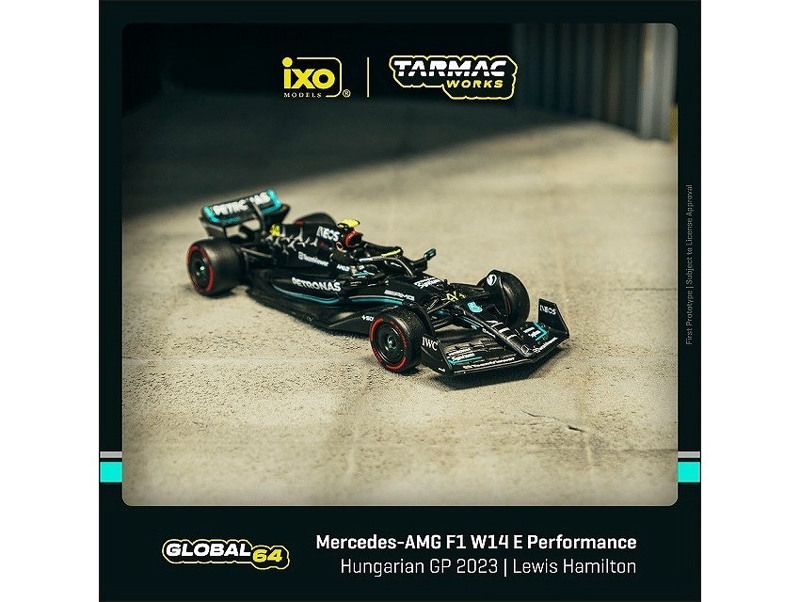 ★予約商品　ターマックワークス　T64G-F064-LH1　1/64　Mercedes-AMG F1 W14 E Performance  Hungarian Grand Prix 2023  Pole Position Lewis Hamilton