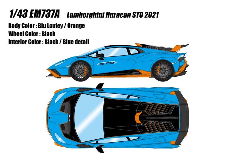 ★予約商品　EIDOLON　EM737A　1/43　Lamborghini Huracan STO 2021 ブルーラウフェイ / オレンジ