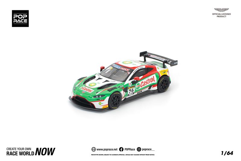 ★予約商品　POP RACE　PR640253　1/64 ASTON MARTIN GT3 BARTHURST 12H 2020 1/64 アストンマーティン GT3 バサースト12時間耐久 2020