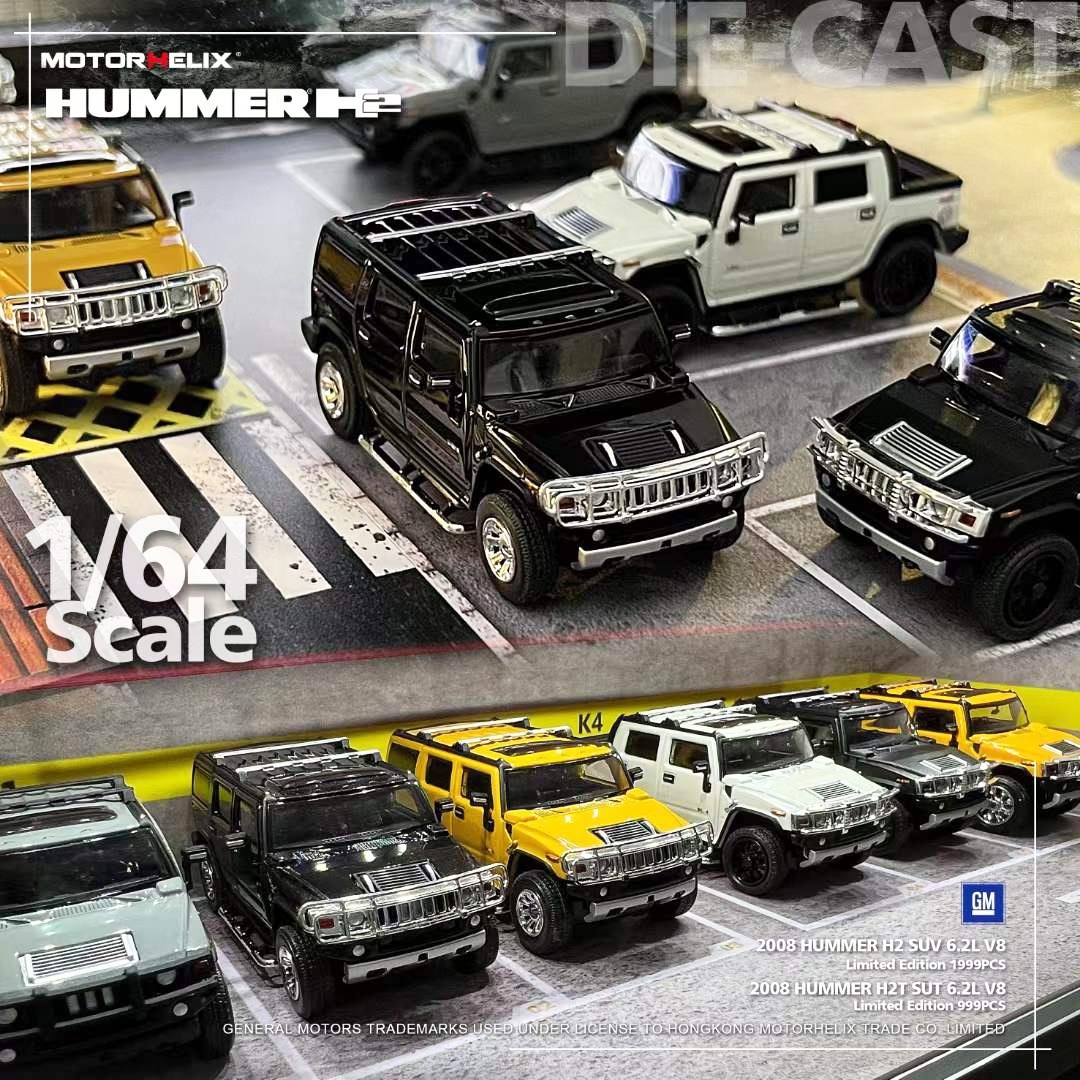 ★予約商品　MOTORHELIX　TK-MD6401BMY　1/64 Hummer H2-SUT　Metallic Yellow