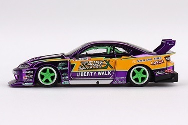 ★予約商品　MINI-GT　MGT00576-R　1/64　Nissan シルビア(S15) LB-Super Silhouette #555  2022 Formula Drift Japan(右ハンドル)