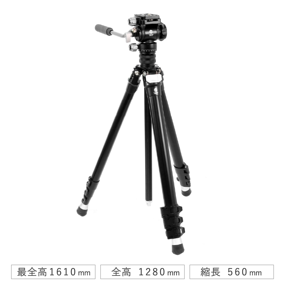 TA304AS＋VA42S アルミ4段三脚ビデオ雲台セット