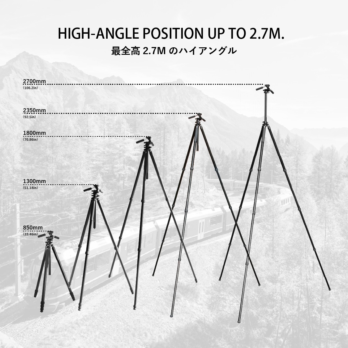 TSA324AJ+HA03WJ 大型アルミ4段システマティック三脚3WAY雲台セット