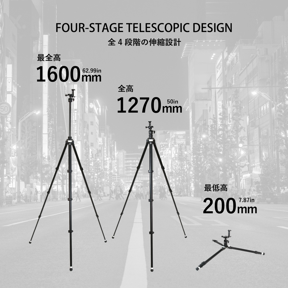 【アウトレット品】TA304AS＋BA38ADS アルミ4段三脚スマホアダプター付雲台セット