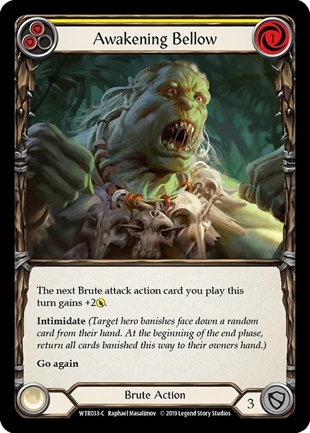 【EN】[Brute] Awakening Bellow/群れの狩り (黄)「C」〔WTR-1st033〕