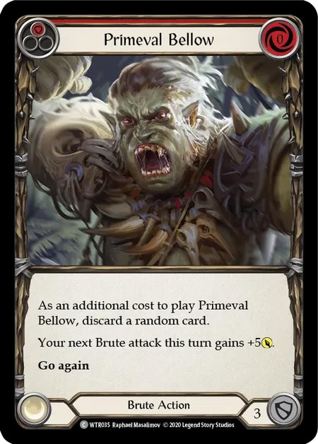 【EN】《Rainbow Foil》[Brute] Primeval Bellow (赤)「C」〔WTR-UL035〕