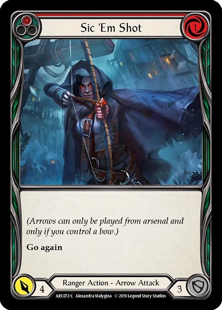 【EN】《Rainbow Foil》[Ranger] Sic 'Em Shot (赤)「C」〔ARC-1st072〕