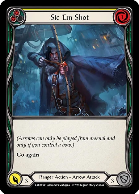 【EN】《Rainbow Foil》[Ranger] Sic 'Em Shot (黄)「C」〔ARC-1st073〕