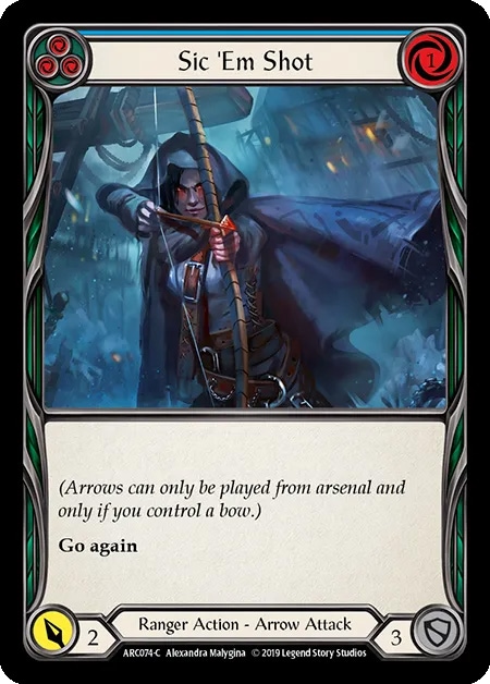 【EN】《Rainbow Foil》[Ranger] Sic 'Em Shot (青)「C」〔ARC-1st074〕
