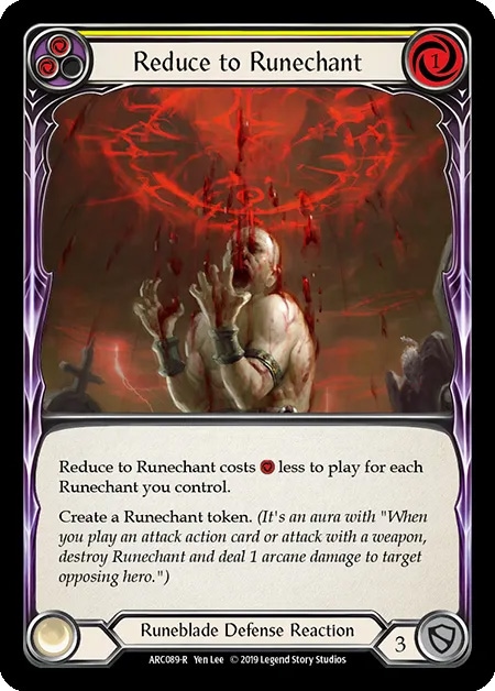 【EN】《Rainbow Foil》[Runeblade] Reduce to Runechant/ルーン陣への変換 (黄)「R」〔ARC-1st089〕