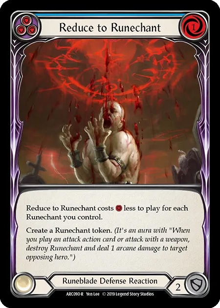 【EN】《Rainbow Foil》[Runeblade] Reduce to Runechant/ルーン陣への変換 (青)「R」〔ARC-1st090〕