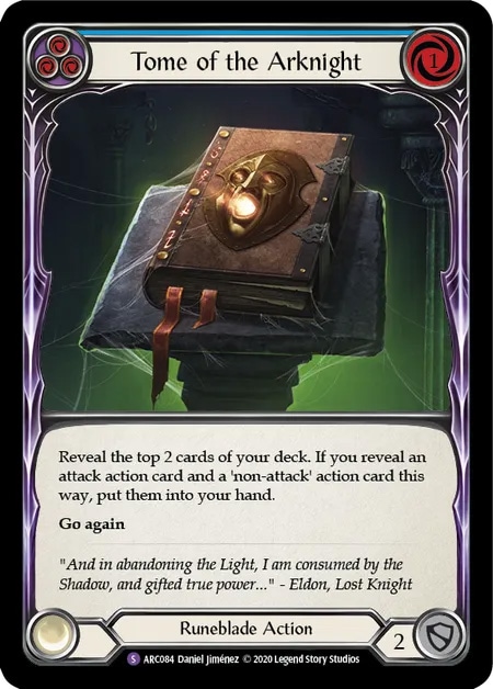 【EN】《Rainbow Foil》[Runeblade] Tome of the Arknight/アークナイトの秘本 (青)「S」〔ARC-UL084〕