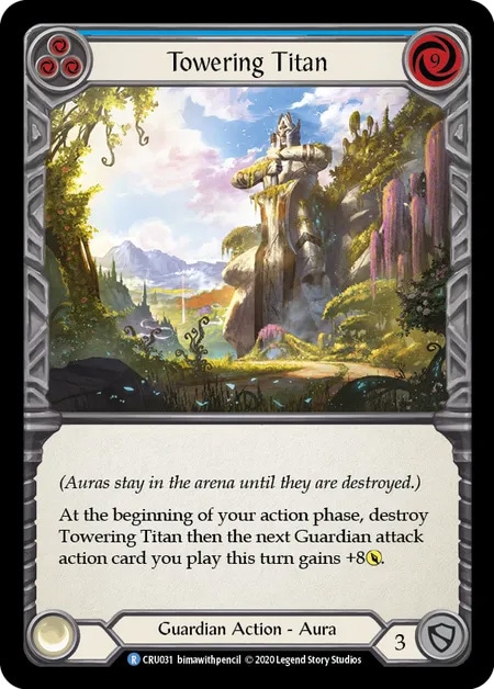【EN】《Rainbow Foil》[Guardian] Towering Titan (青)「R」〔CRU-1st031〕