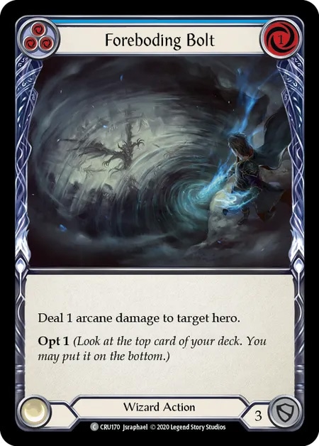 【EN】《Rainbow Foil》[Wizard] Foreboding Bolt (青)「C」〔CRU-1st170〕