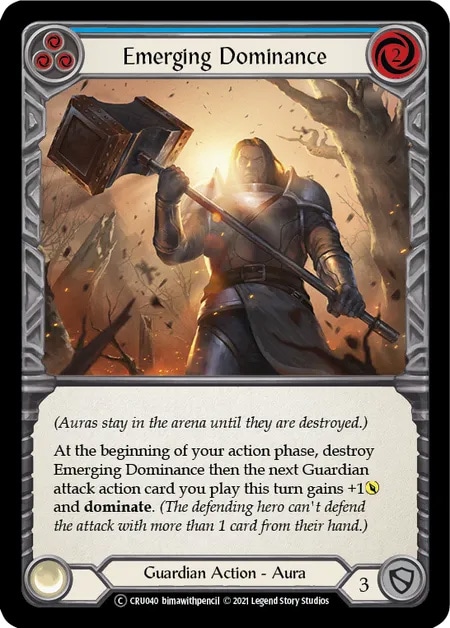 【EN】《Rainbow Foil》[Guardian] Emerging Dominance (青)「C」〔CRU-UL040〕