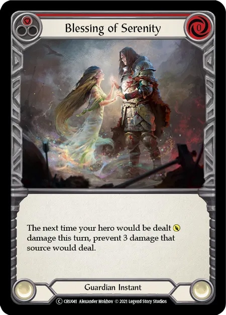 EN】《Rainbow Foil》[Guardian] Blessing of Serenity (赤)「C」〔CRU