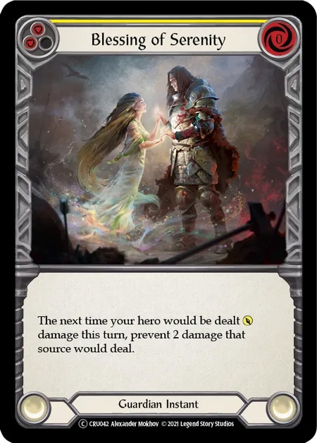 【EN】《Rainbow Foil》[Guardian] Blessing of Serenity (黄)「C」〔CRU-UL042〕