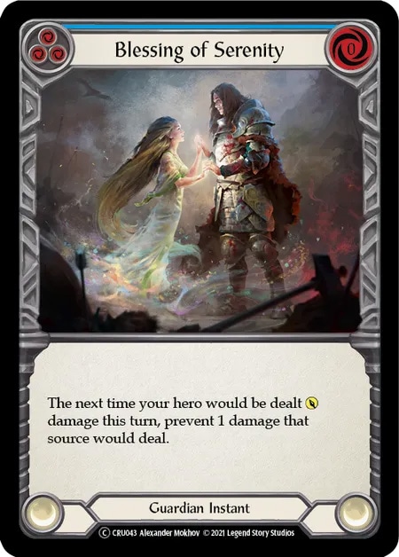 【EN】《Rainbow Foil》[Guardian] Blessing of Serenity (青)「C」〔CRU-UL043〕