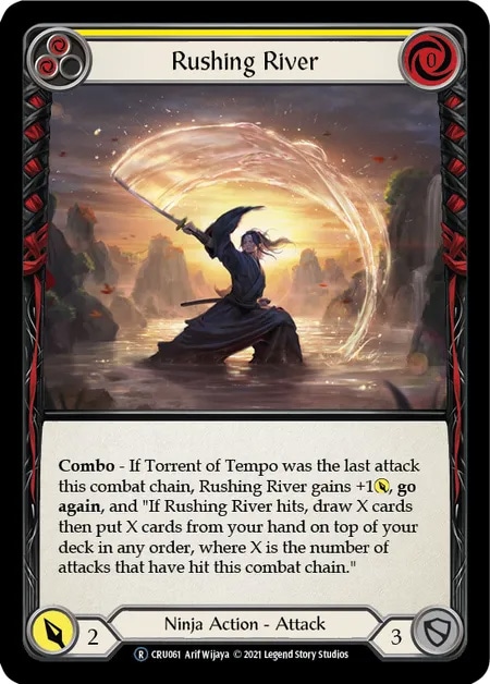 【EN】《Rainbow Foil》[Ninja] Rushing River (黄)「R」〔CRU-UL061〕