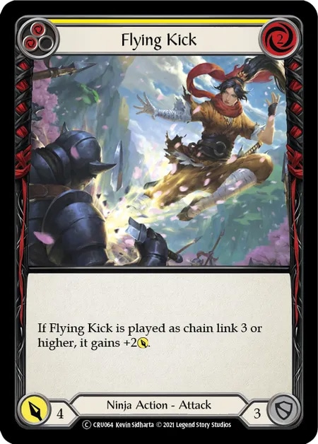 【EN】《Rainbow Foil》[Ninja] Flying Kick (黄)「C」〔CRU-UL064〕