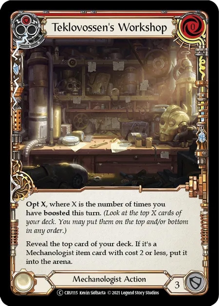 【EN】《Rainbow Foil》[Mechanologist] Teklovossen's Workshop (赤)「C」〔CRU-UL115〕