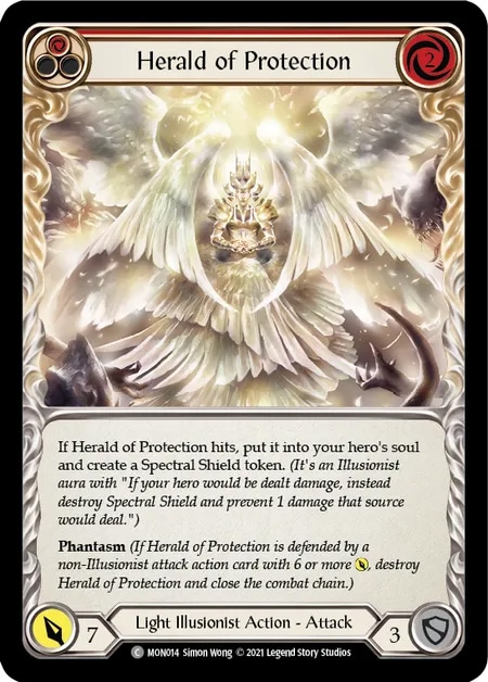 【EN】[Light Illusionist] Herald of Protection (赤)「C」〔MON-1st014〕