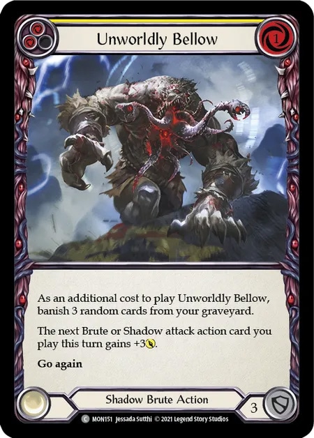【EN】《Rainbow Foil》[Shadow Brute] Unworldly Bellow (黄)「C」〔MON-1st151〕