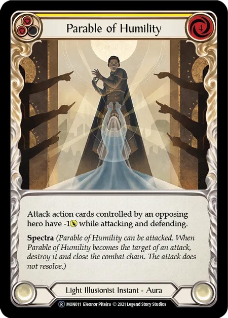 【EN】《Rainbow Foil》[Light Illusionist] Parable of Humility (黄)「R」〔MON-UL011〕
