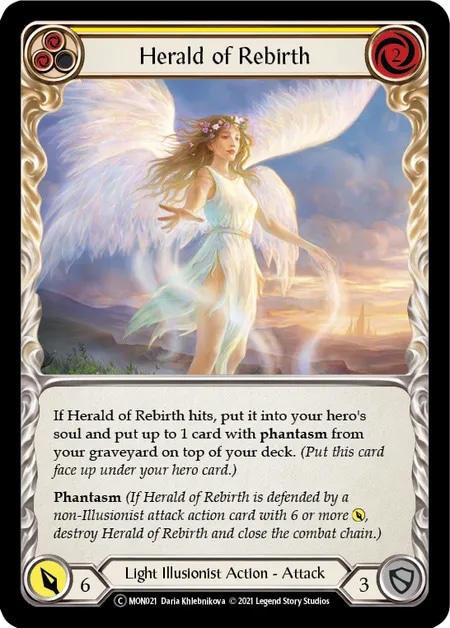 【EN】《Rainbow Foil》[Light Illusionist] Herald of Rebirth (黄)「C」〔MON-UL021〕
