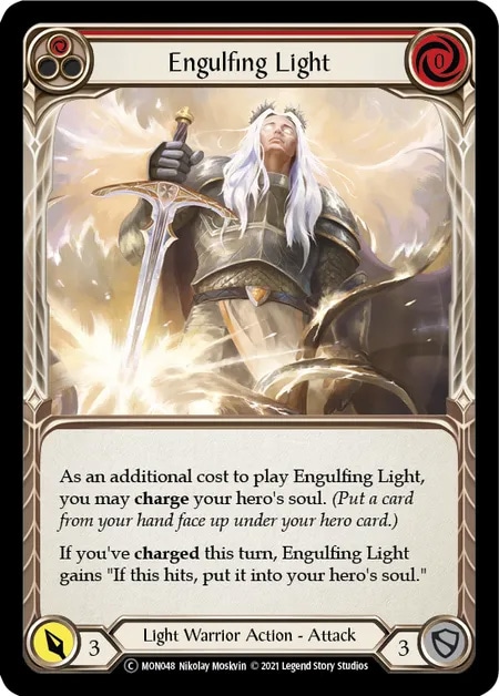 【EN】《Rainbow Foil》[Light Warrior] Engulfing Light (赤)「C」〔MON-UL048〕