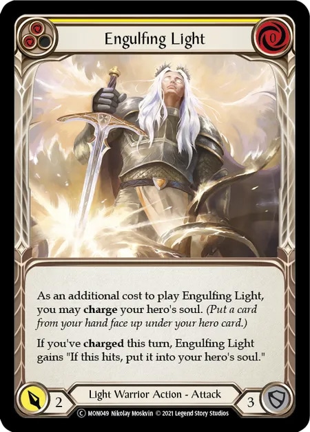【EN】《Rainbow Foil》[Light Warrior] Engulfing Light (黄)「C」〔MON-UL049〕