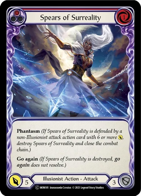 【EN】《Rainbow Foil》[Illusionist] Spears of Surreality (赤)「C」〔MON-UL101〕
