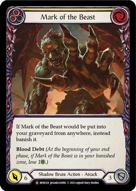 【EN】《Rainbow Foil》[Shadow Brute] Mark of the Beast 「M」〔MON-UL124〕