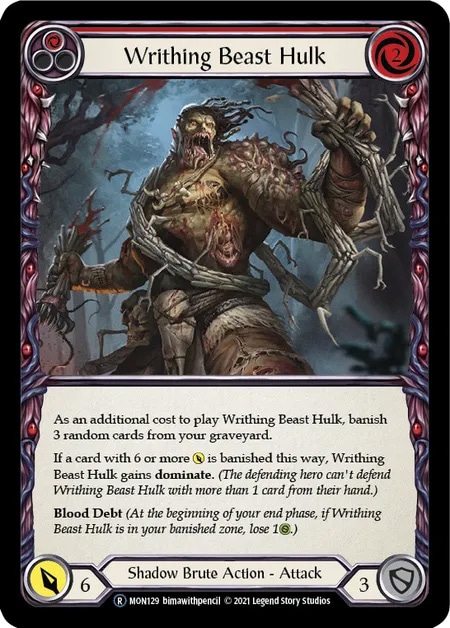 【EN】[Shadow Brute] Writhing Beast Hulk (赤)「R」〔MON-UL129〕