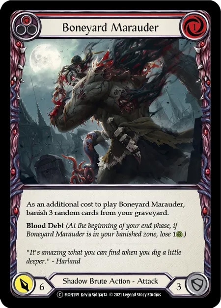 【希少】Boneyard Marauder 限定プロモ版 Foil Fab EN】《Rainbow Foil》[Shadow Brute] Boneyard Marauder (赤)「C