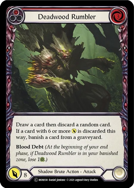 【EN】《Rainbow Foil》[Shadow Brute] Deadwood Rumbler (赤)「C」〔MON-UL138〕