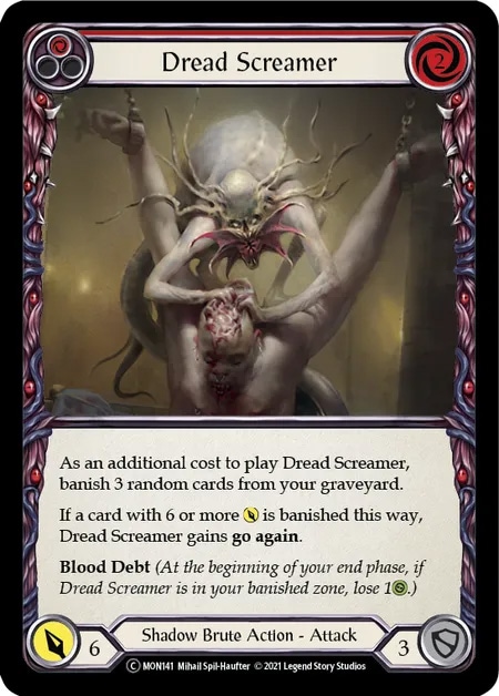 【EN】《Rainbow Foil》[Shadow Brute] Dread Screamer (赤)「C」〔MON-UL141〕