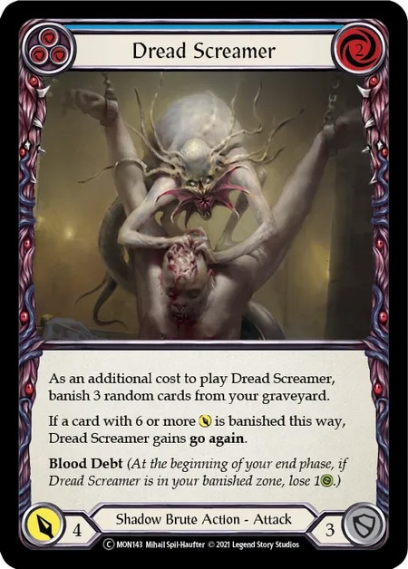 【EN】《Rainbow Foil》[Shadow Brute] Dread Screamer (青)「C」〔MON-UL143〕