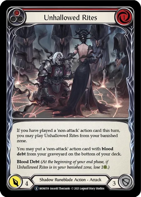【EN】[Shadow Runeblade] Unhallowed Rites (赤)「R」〔MON-UL159〕