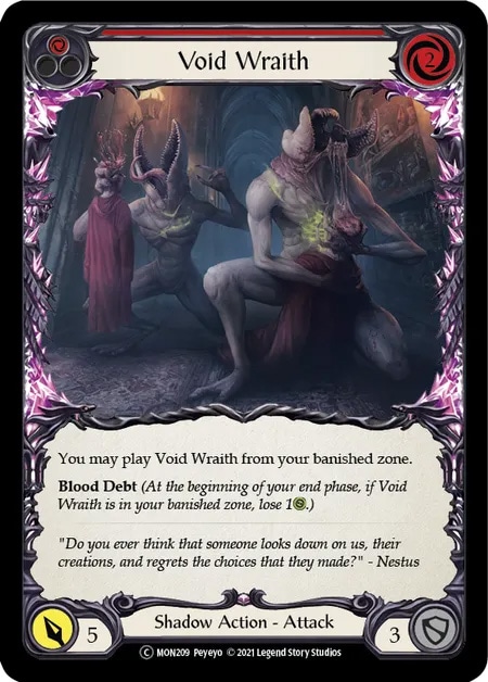 【EN】《Rainbow Foil》[Shadow] Void Wraith (赤)「C」〔MON-UL209〕