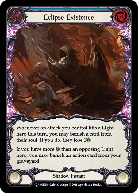【EN】《Rainbow Foil》[Shadow] Eclipse Existence (青)「C」〔MON-UL218〕