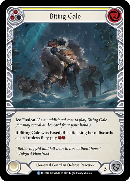 【EN】《Rainbow Foil》[Elemental Guardian] Biting Gale (黄)「R」〔ELE-1st008〕