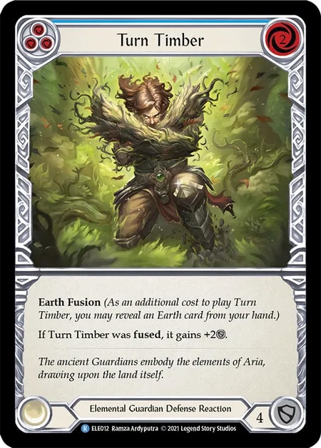 【EN】《Rainbow Foil》[Elemental Guardian] Turn Timber (青)「R」〔ELE-1st012〕