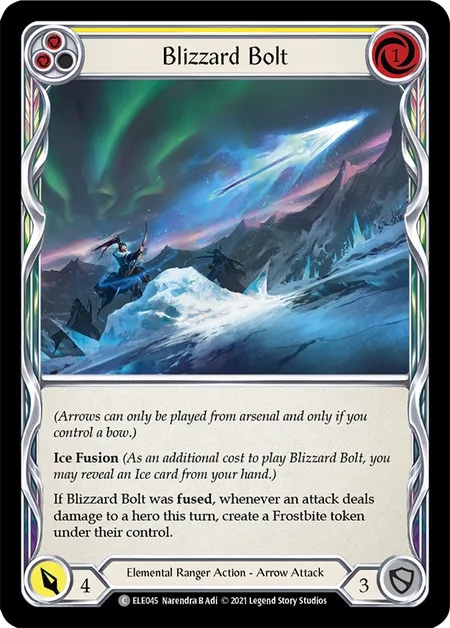 EN】《Rainbow Foil》[Elemental Ranger] Blizzard Bolt (黄)「C