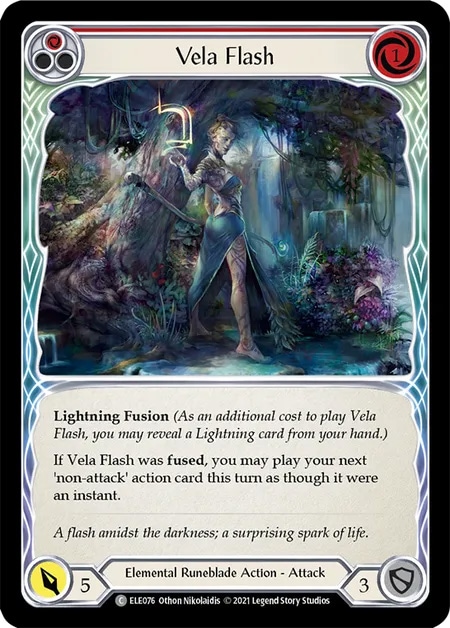 【EN】《Rainbow Foil》[Elemental Runeblade] Vela Flash (赤)「C」〔ELE-1st076〕
