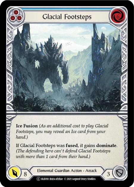【EN】《Rainbow Foil》[Elemental Guardian] Glacial Footsteps (青)「C」〔ELE-UL018〕