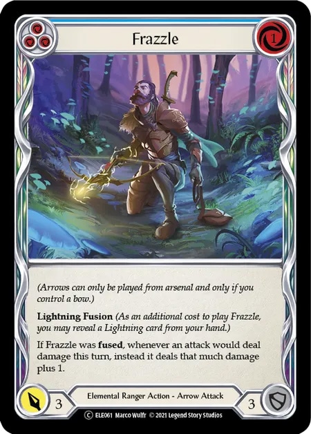 【EN】《Rainbow Foil》[Elemental Ranger] Frazzle (青)「C」〔ELE-UL061〕