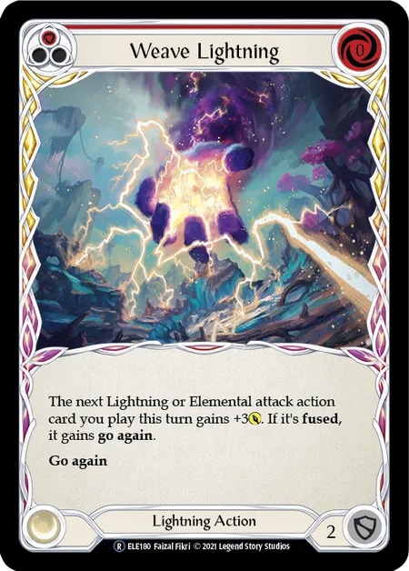 【EN】《Rainbow Foil》[Lightning] Weave Lightning (赤)「R」〔ELE-UL180〕