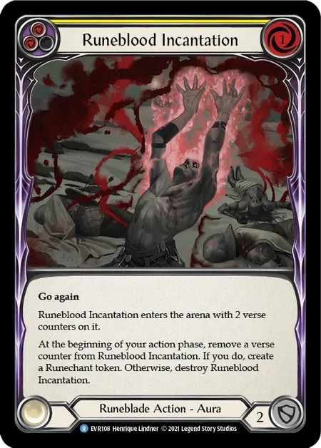 【EN】[Runeblade] Runeblood Incantation (黄)「R」〔EVR108〕